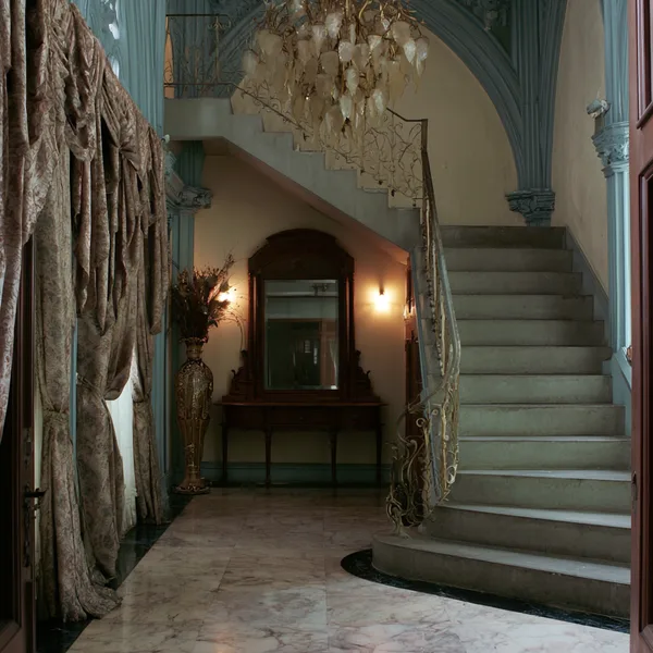 The grand foyer with sealed interior doors