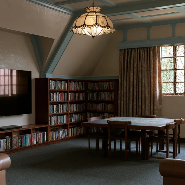 The third floor games room with a stocked bar